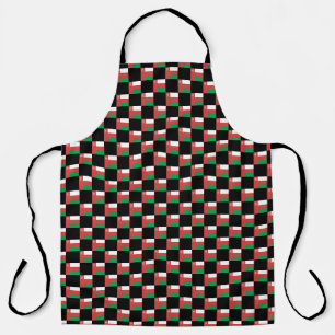 Chequered Oman Flag Pattern  Apron