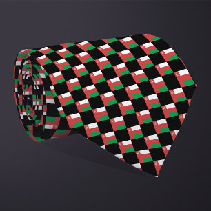 Chequered Oman Flag Pattern  Tie
