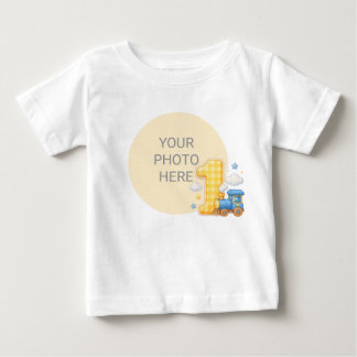 Chequered One Custom Photo Birthday Baby Shirt