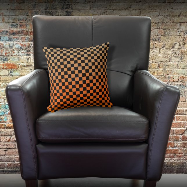 Chequered Orange Sand Sunset Cushion (Creator Uploaded)