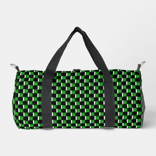 Chequered Pakistan Flag Pattern  Duffle Bag (Front)