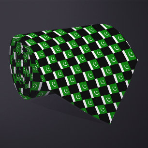 Chequered Pakistan Flag Pattern  Tie