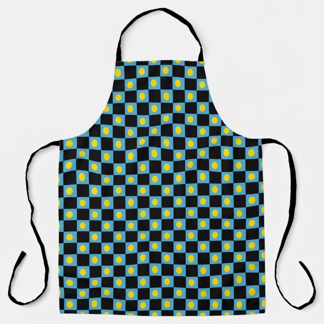 Chequered Palau Flag Pattern  Apron (Front)
