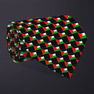 Chequered Palestine Flag Pattern  Tie