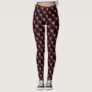 Chequered Papua New Guinea Flag Pattern Leggings