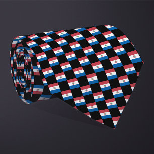 Chequered Paraguay Flag Pattern Tie