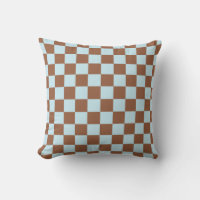Chequered Pastel Blue and Brown
