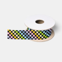 Chequered Pastel Rainbow Black