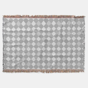 Chequered patches pattern 01 w Offwhite BG Throw Blanket