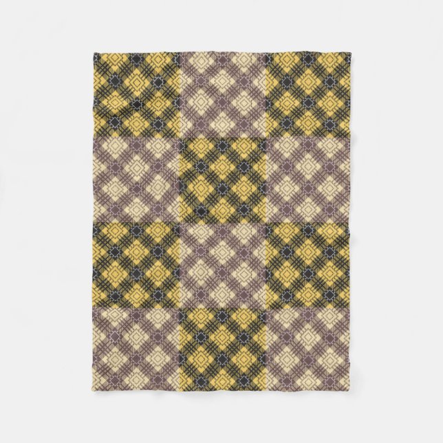Chequered Pattern.02 Fleece Blanket (Front)