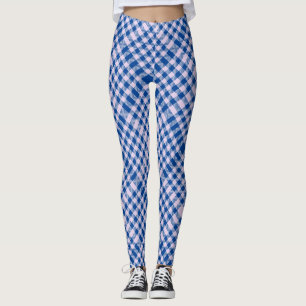Chequered pattern 08 Blue BG Leggings