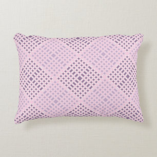 Chequered Pattern.08W Lpink BG Decorative Cushion
