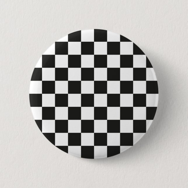 Chequered pattern 6 cm round badge (Front)