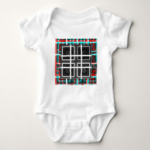 Chequered Pattern Art Print Baby Bodysuit