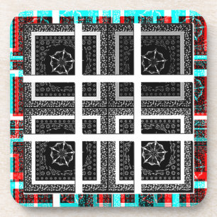 Chequered Pattern Art Print Coaster