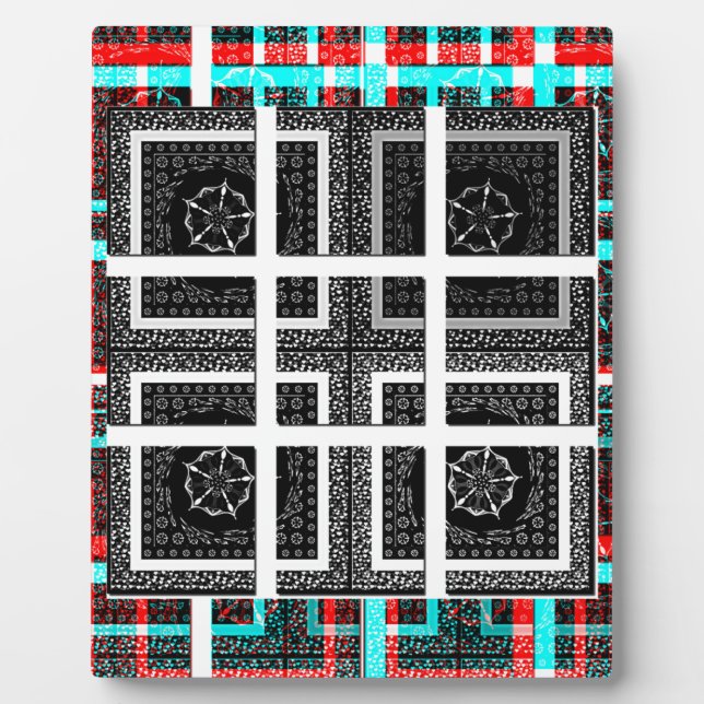 Chequered Pattern Art Print Plaque (Front)