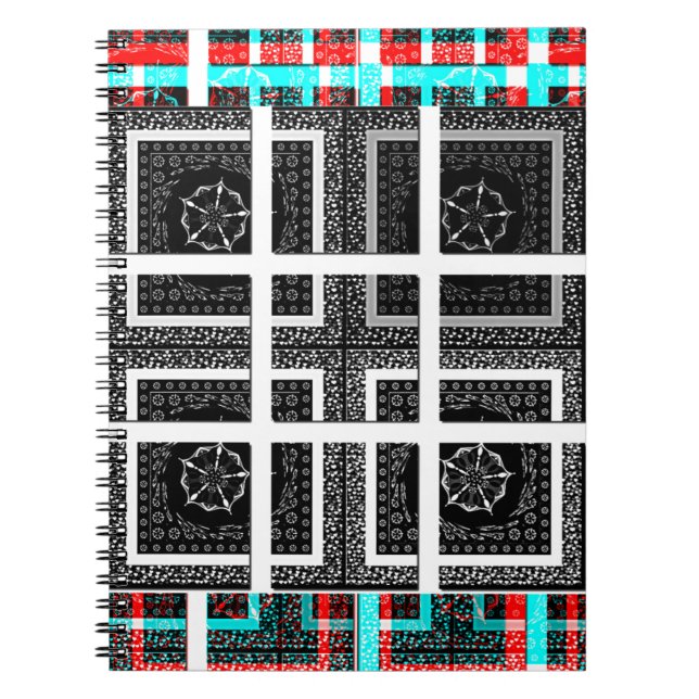 Chequered Pattern Art Print Spiral Notebook (Front)