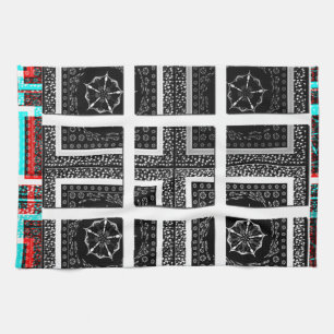 Chequered Pattern Art Print Tea Towel