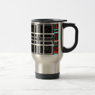 Chequered Pattern Art Print Travel Mug