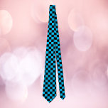 Chequered Pattern Blue and Black Tie<br><div class="desc">Do you like ties with a chequered pattern?  This tie has a pattern made up of blue and black squares.</div>