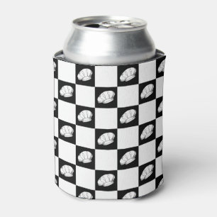 Chequered Pattern Chef Hats Birthday Beer Can Cooler