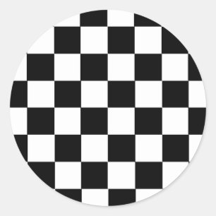 Chequered Pattern Classic Round Sticker