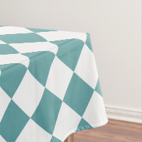 Chequered Pattern Cool Cadet Blue White Retro Chic
