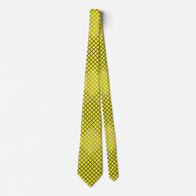 Chequered pattern Diagonal 2tn.b BYellow BG Tie (Front)