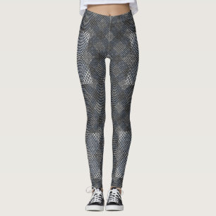 Chequered pattern diagonal 2tones.bx4x4 BLK BG Leggings