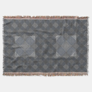 Chequered pattern diagonal 2tones.bx4x4 BLK BG Throw Blanket