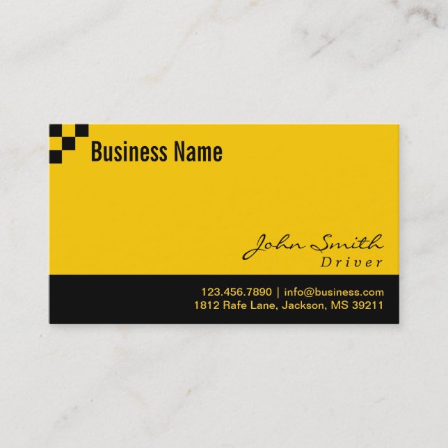 Chequered Pattern Driver Business Card (Front)
