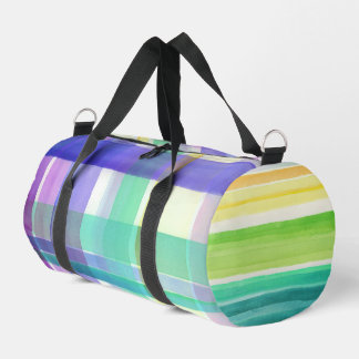 Chequered Pattern Duffle Bag