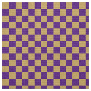 Chequered Pattern Gold Purple Glitter, Trendy Chic Fabric
