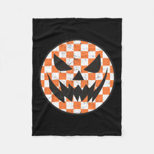 Chequered Pattern Halloween Face Trendy Kids  Fleece Blanket