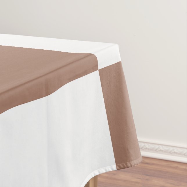 Chequered Pattern in White and Mocha Mousse Tablecloth (In Situ)