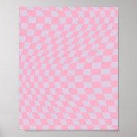 Chequered Pattern Lilac Pink Check Chequerboard