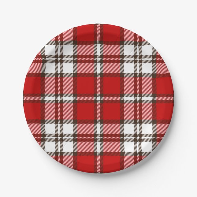 Chequered pattern paper plate (Front)