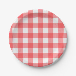 Chequered pattern paper plate