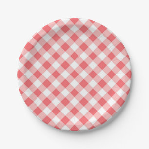 Chequered pattern paper plate
