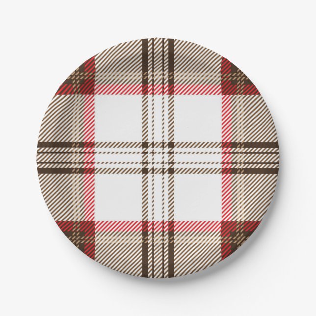 Chequered pattern paper plate (Front)