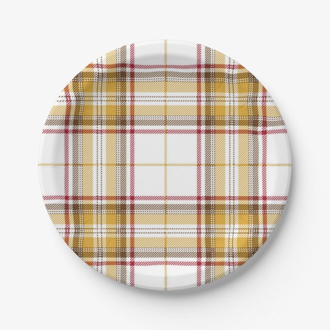 Chequered pattern paper plate (Front)