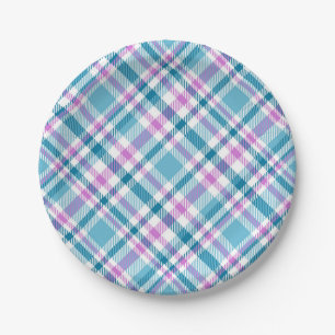 Chequered pattern paper plate