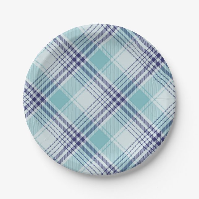 Chequered pattern paper plate (Front)