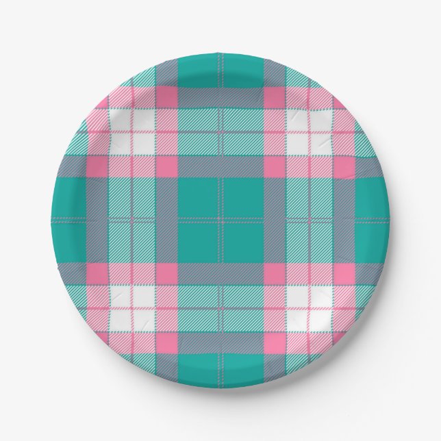 Chequered pattern paper plate (Front)