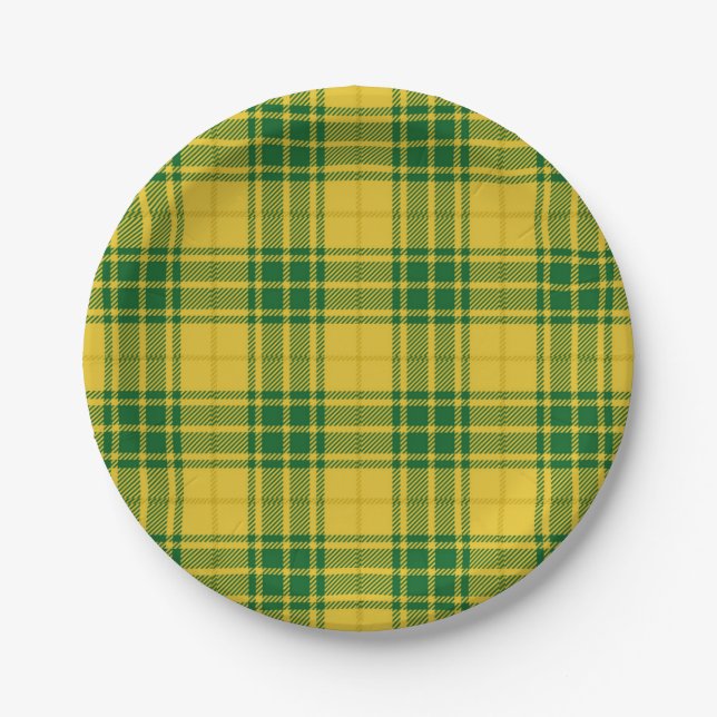 Chequered pattern paper plate (Front)