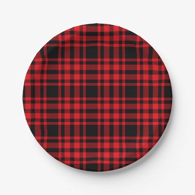 Chequered pattern paper plate (Front)