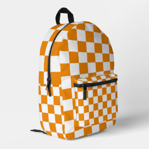 Chequered Pattern Printed Backpack