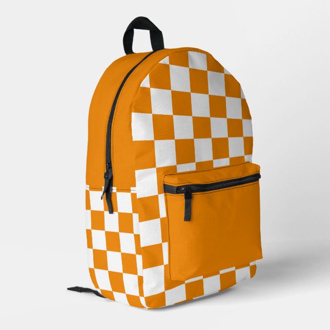 Chequered Pattern Printed Backpack (Back Corner Left)