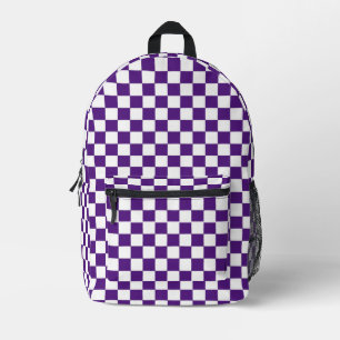 Chequered Pattern Printed Backpack
