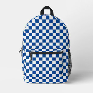 Chequered Pattern Printed Backpack